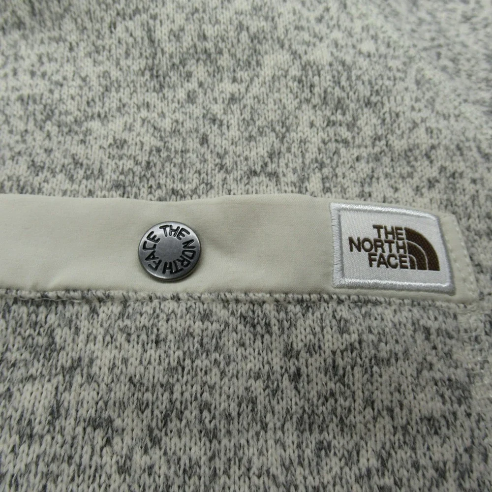 The North Face Jacket Men XL Cream Gray Soft Pullover Sweater 1/4Zip Long Sleeve